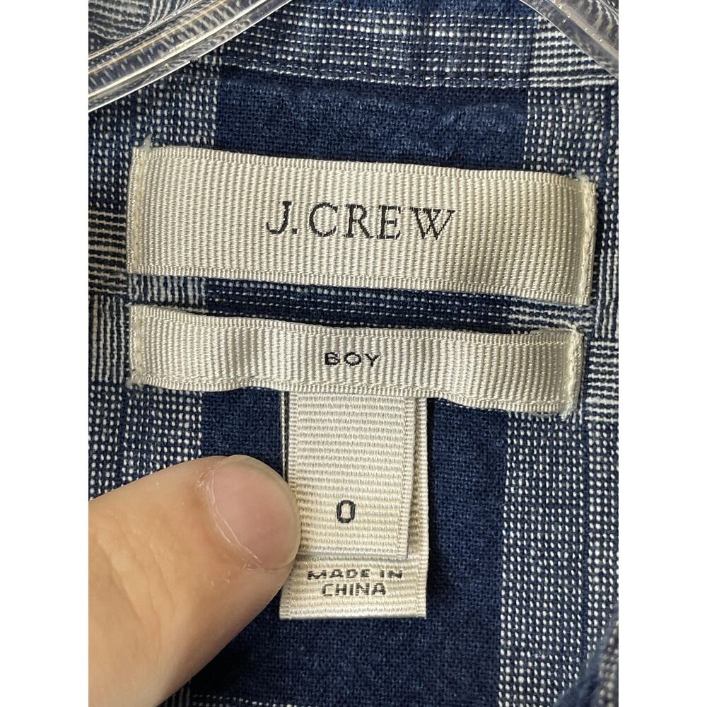 J Crew Shirt Womens 0 Blue Gray Plaid‎ Button Front Long Sleeve Casual - Picture 6 of 9